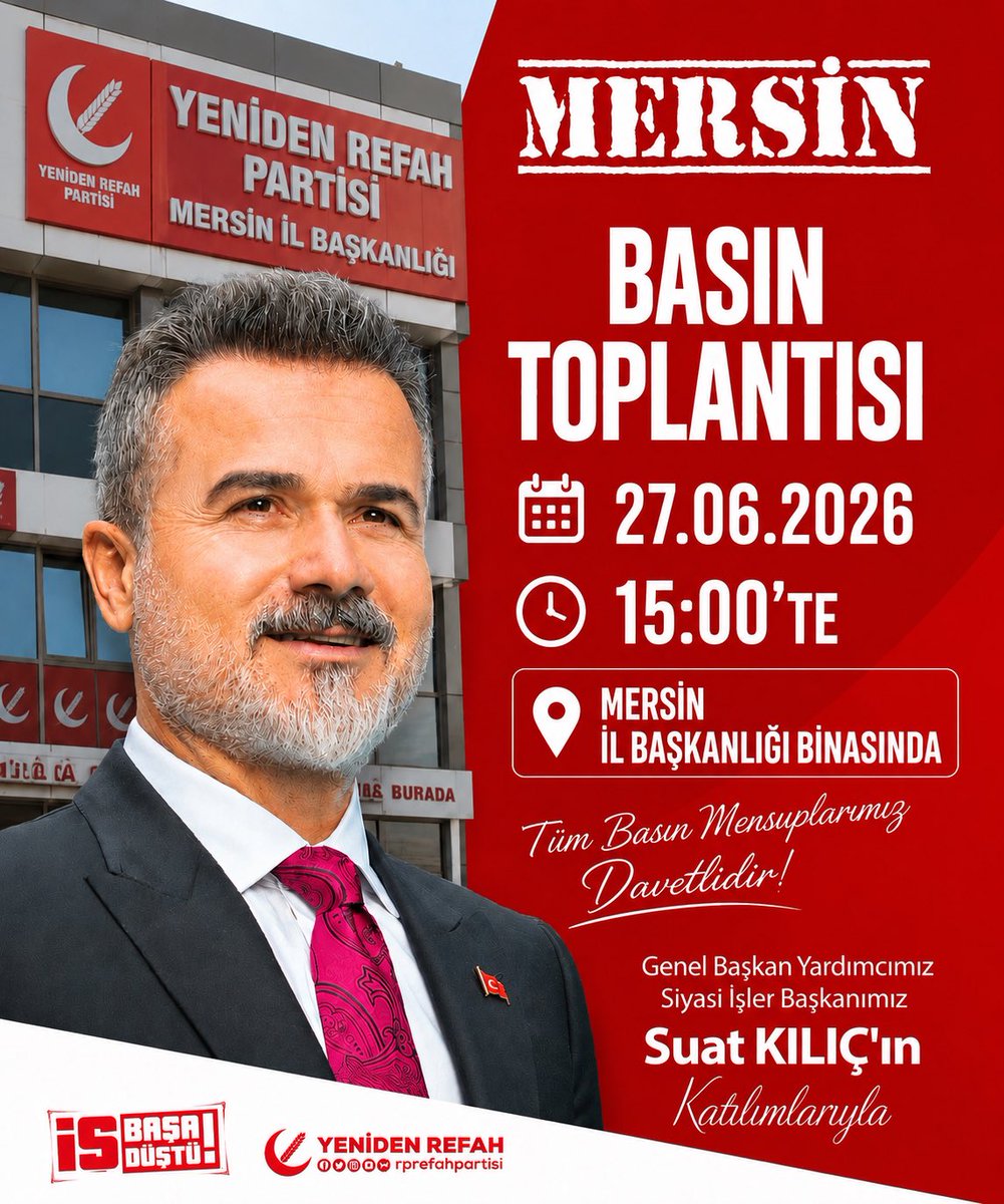 ibrahimHaytar's tweet photo. #yenidenrefahpartisi #mersin #yenidenrefah #basın #işbaşadüştü https://t.co/CkydnZ7tUb