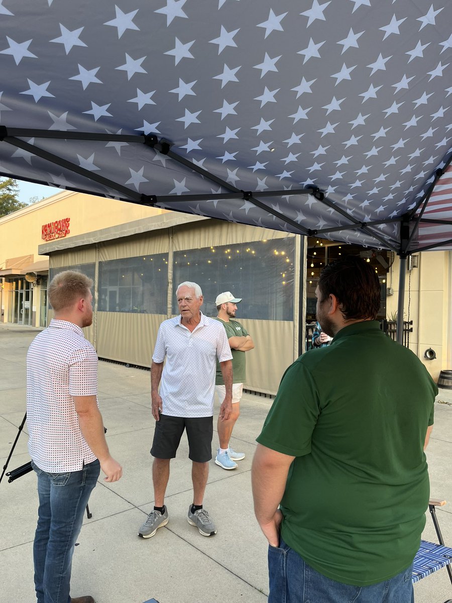 clayforfreedom's tweet photo. We are live in Tallahassee! The Affordability Tour has officially begun.

We’re kicking things off in Tallahassee, meeting Americans where they are and asking one simple question:

What’s making life harder, and what needs to change?

Let’s hit the road.#campprosperity 

@AFPFlorida 
@spencer_evans22 
@jfrederick2207