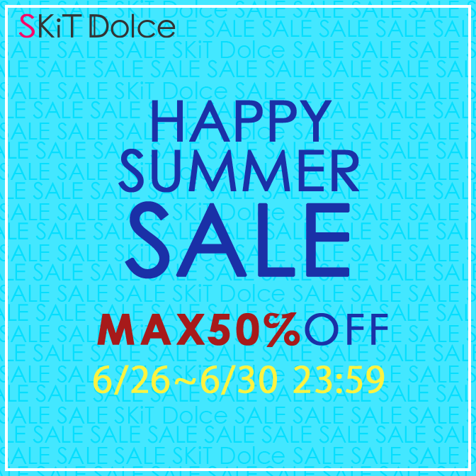 Rejet_info's tweet photo. 【SKiT Dolce】＼最大50％OFFセール／
夏を先取り🌻
SKiT Dolce HAPPY SUMMER SALEが本日からスタート!!

2026年6月26日～6月30日23:59までの開催となります。
この機会にぜひご利用ください✨
対象商品はこちらから⇒https://t.co/ToysGKVg6K
#skitdolce https://t.co/13V90GNTkZ