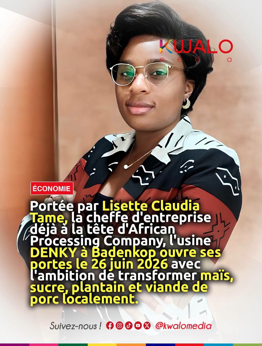 TheCameroonianZ's tweet photo. Une nouvelle usine de transformation (maïs, sucre, plantain, porc) à Badenkop dans l’Ouest #Cameroon. 

350 emplois en vue grâce à Lisette Claudia Tame Njambe. 

Le projet #DENKY donne de l’espoir à la jeunesse et aux agriculteurs de Bangou.

© : Kwalo Média https://t.co/wxuxq34hlp