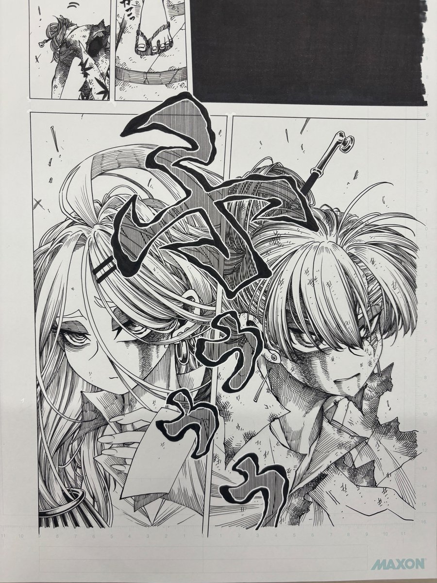 TeiTaiGa12's tweet photo. アナログ原画→雑誌掲載
『描季師』14話より https://t.co/0QRR6PdQYZ