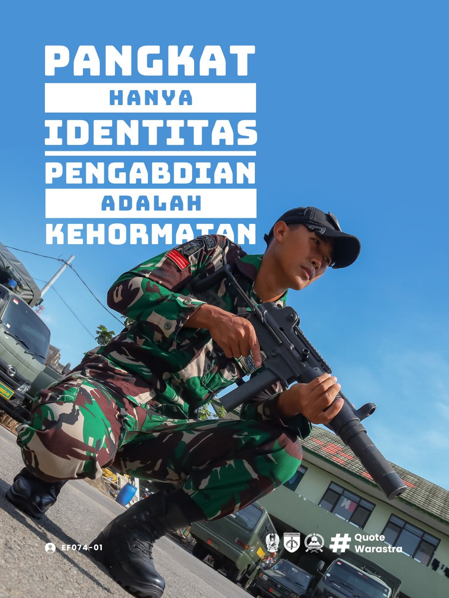 Korem074's tweet photo. Pangkat membuat orang dikenali. Pengabdian membuat orang dihormati.

Lambang di pundak hanya menunjukkan posisi dalam organisasi. Tetapi integritas, kerja keras, dan ketulusan mengabdi adalah nilai yang tidak bisa disematkan oleh siapa pun. https://t.co/BkykgZxp5o