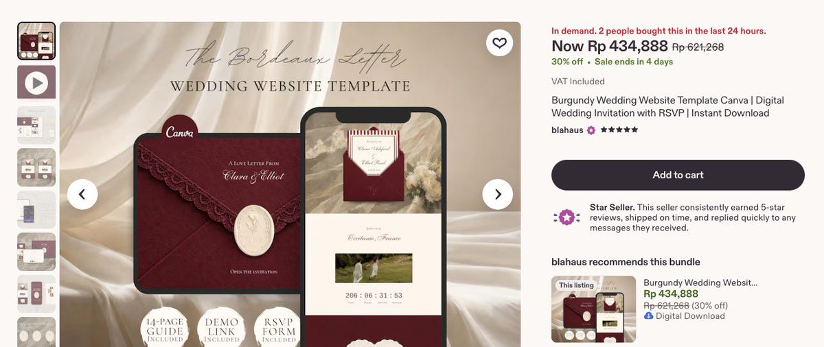 tyalgijaem's tweet photo. Hii guys. 

Ada yg lagi preparation engagement/tunangan atau pernikahan/wedding &amp; cari design invitation? 

Aku punya design invitation super classy &amp; cantik, only 300k bisa edit2 sendiri. 

Aku awalnya beli di etsy 500k🥲 jual rugj aja krn gakepake

#undangan #wedding #zonauang https://t.co/v5PI786KaS