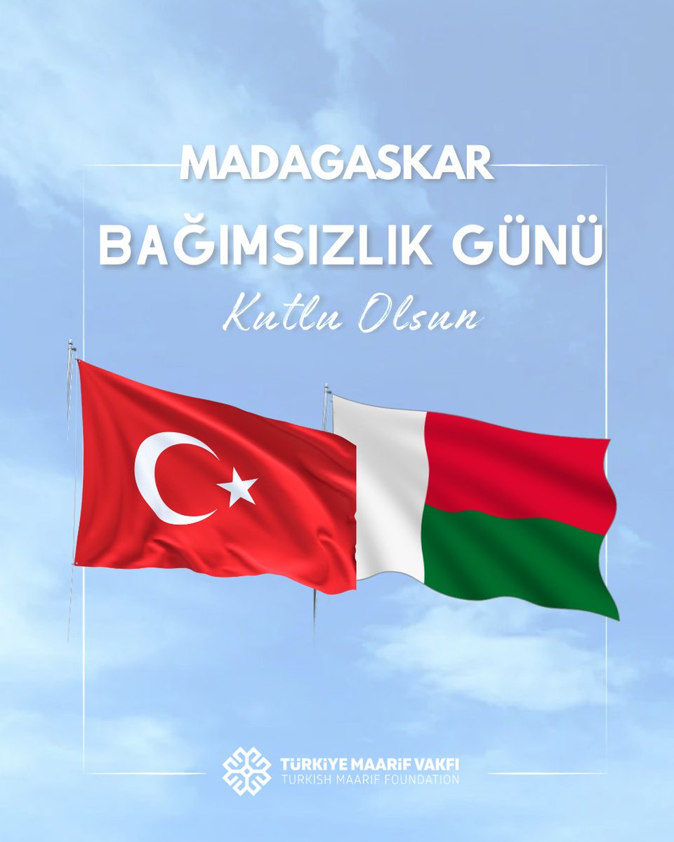 maarifMG's tweet photo. Madagaskar Bağımsızlık Günü kutlu olsun🇲🇬
Joyeuse fête de l'indépendance de Madagaskar 🇲🇬 https://t.co/JCa5ZE3vNe