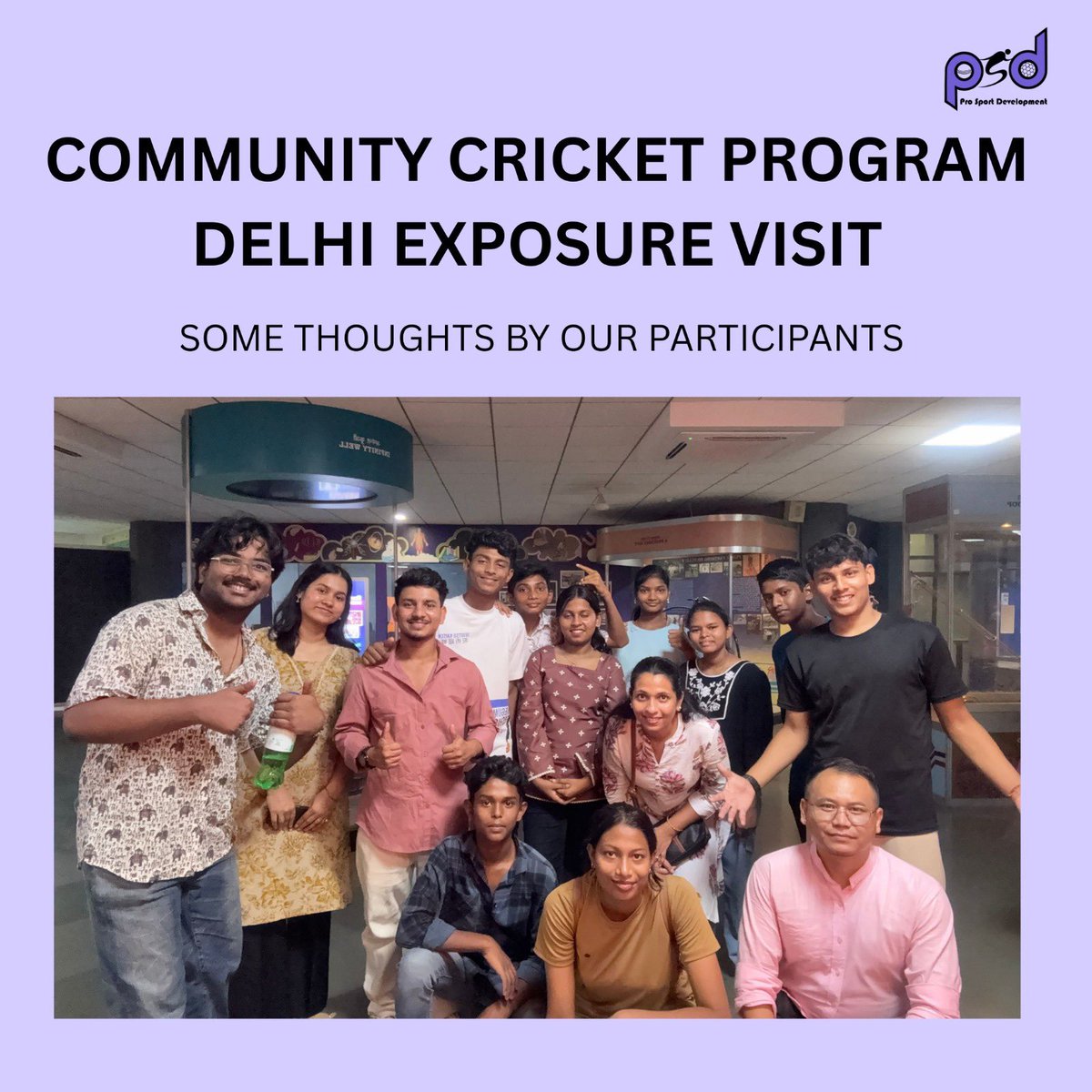 ProSportDev's tweet photo. Every journey leaves behind a story worth sharing. Our CCP participants recently travelled to Delhi for an exposure visit, an experience that went far beyond the cricket field. Hear what they think about their experience! https://t.co/C8B5wlU3jc