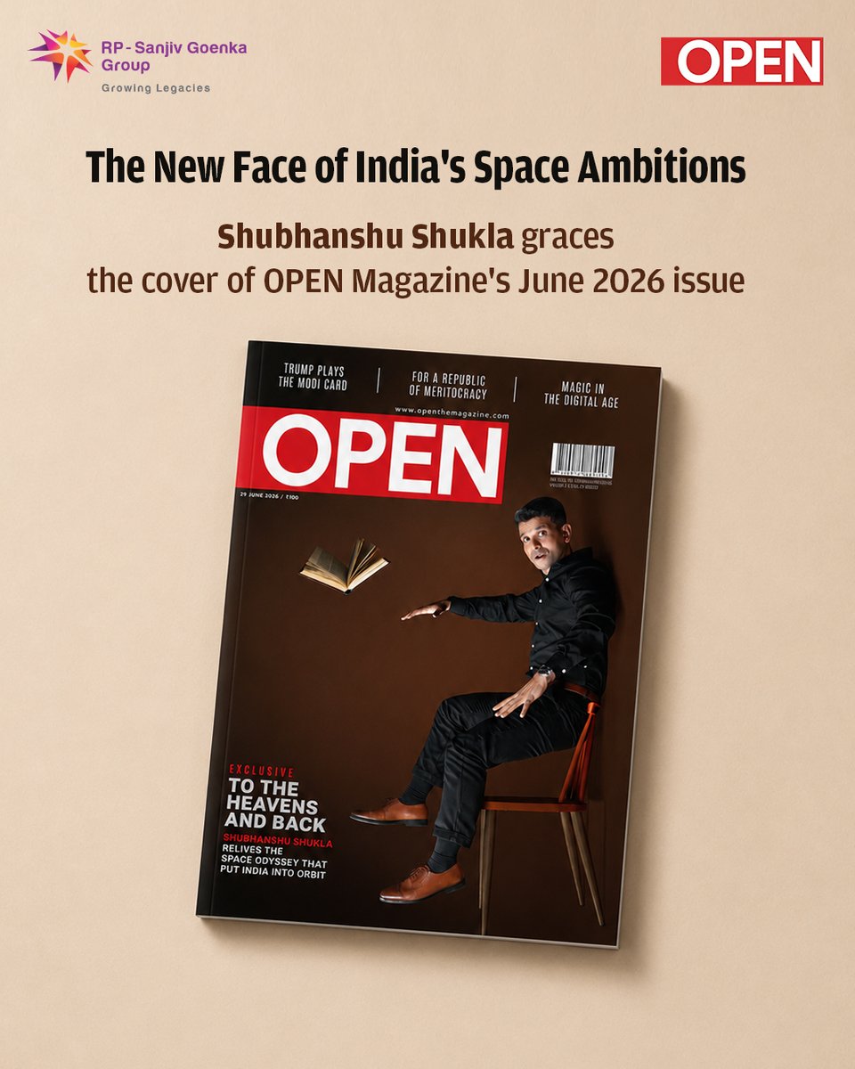 rpsggroup's tweet photo. As India strengthens its place in the global space ecosystem, Shubhanshu Shukla has emerged as one of the defining faces of this journey. This month, Open Magazine brings you his story.

@gagan_shux @Openthemag 

#OpenMagazine #ShubhanshuShukla #RPSGGroup https://t.co/yPJx5SsvgI
