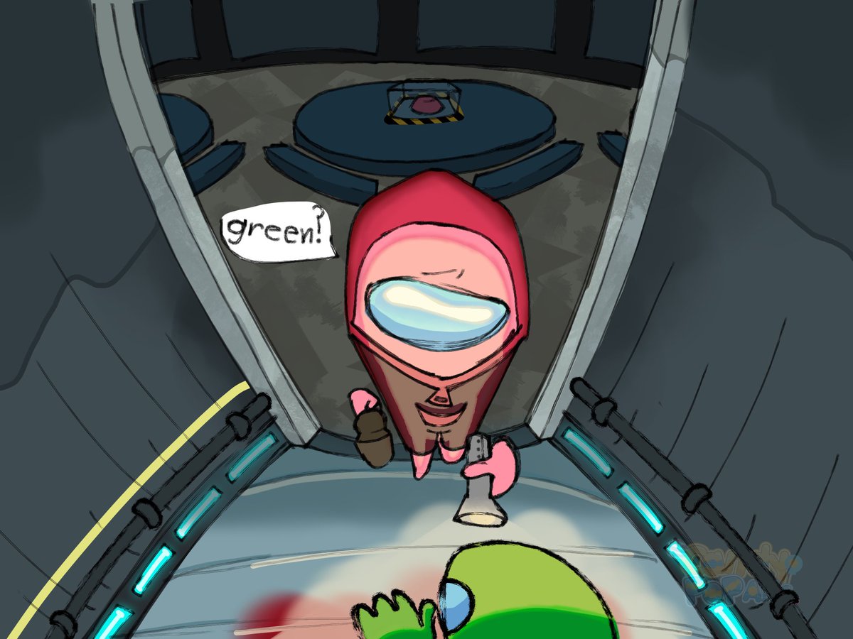 SillySmartArt's tweet photo. I watched the among us show :o and I had to make my own character ^^ (green is faking pink out) #amongusoc #amongusshow #fanart #amongfanart https://t.co/prhdhCrI2J