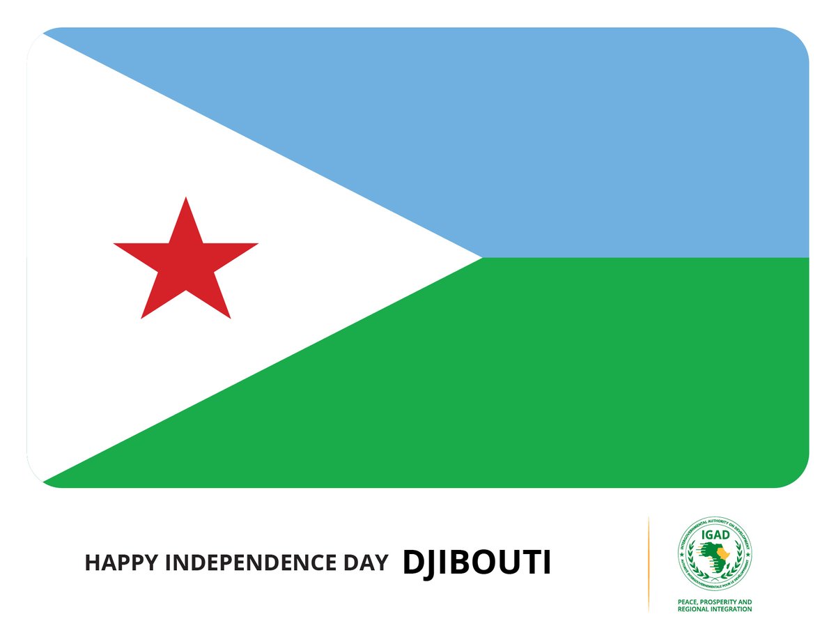 IGADsecretariat's tweet photo. Happy Independence Day, #Djibouti! https://t.co/Ue9iYIjCFZ