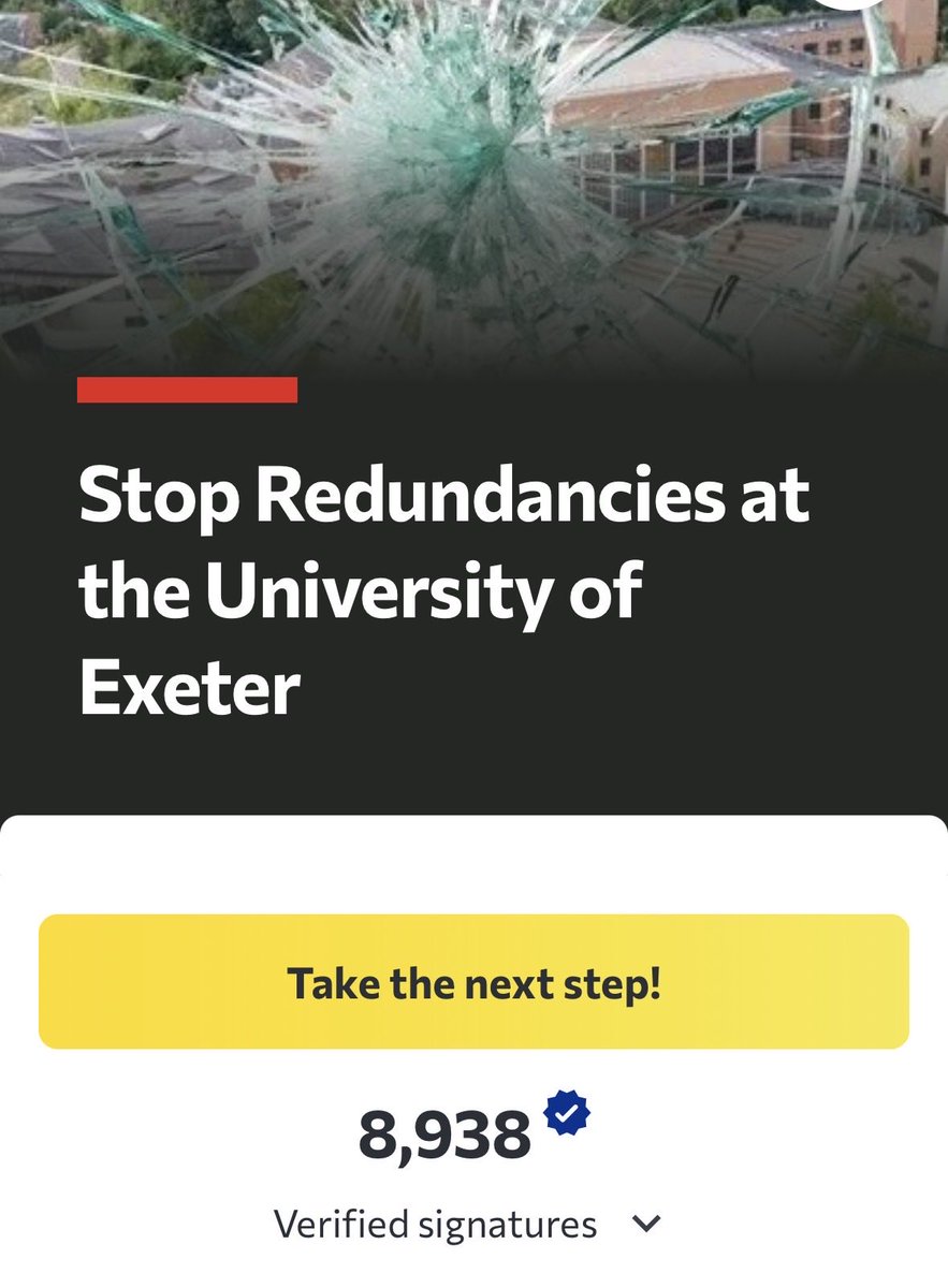 tgifatima's tweet photo. Almost 9,000 signatures!! #DefendExeterUni 🙌

https://t.co/DrfyR3I210 https://t.co/cQyUpexXfw