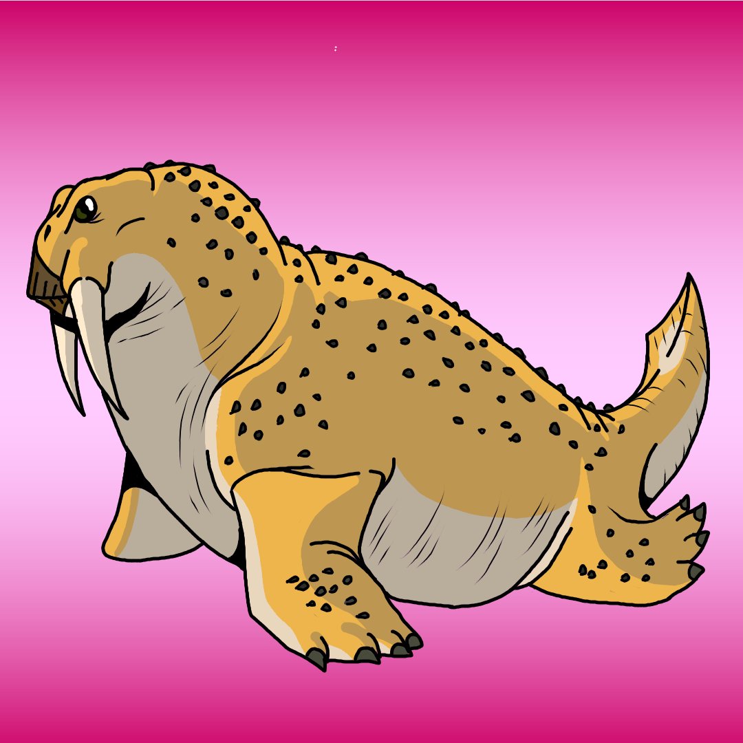BertDraw923's tweet photo. Kaijune 
Day 21 - Blubber

#kaijune #Kaijune2026 #kaiju #monster #creaturedesign #art #drawing #draws #art #draws #ilustrationart #digital_art #creature #tabletart #list #promptlist #Blubber #dycinodonts #lystrosaurus #placerias #seabeast #maguma #seal #specevo #specevocreature https://t.co/tbRvh3gY1J