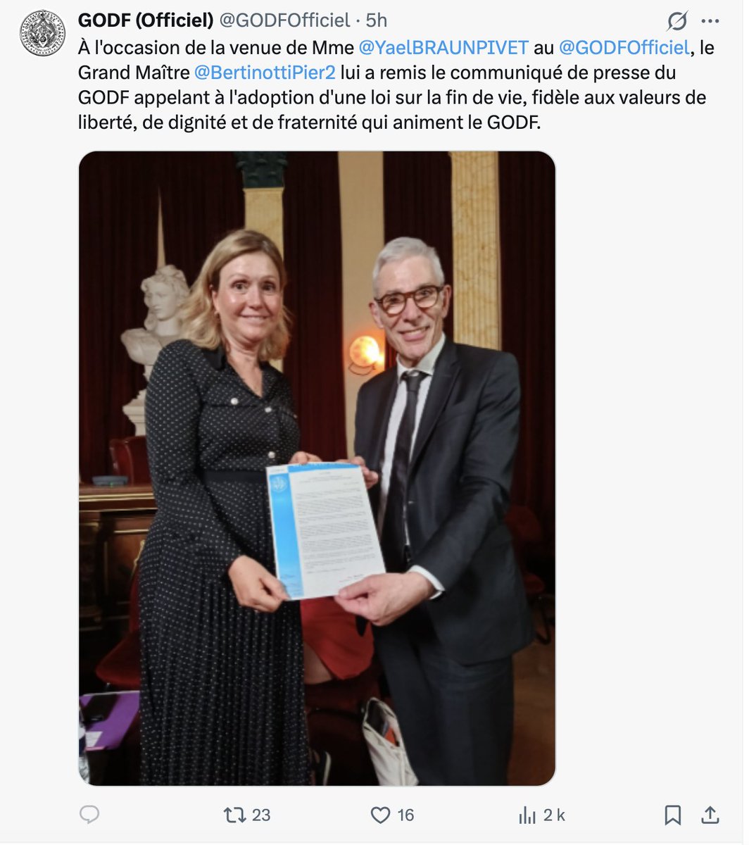 laurenceputih's tweet photo. @dupontaignan #FADV @PhdeVilliers
@YaelBRAUNPIVET est PRESSE de fair voter le #MEURTRE
#euthanasie chut terme à ne pas employer, préférer le MENSONGE "aide à mourir"
A VOMIR ++ https://t.co/yz0q7OmN9t