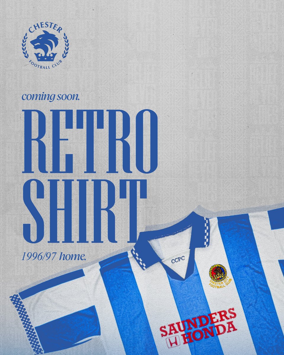 ChesterFC's tweet photo. CCFC Retro. ๐
Join our new ยฃ35 per month Boost the Budget Tier and you'll be eligible to claim our 1996/97 retro shirt as part of the rewards scheme!
Five days to go. Help us get to #Target125k. Pledge now at https://t.co/ZNxqGVyy4a. ๐ต https://t.co/NsLAKZK2lN