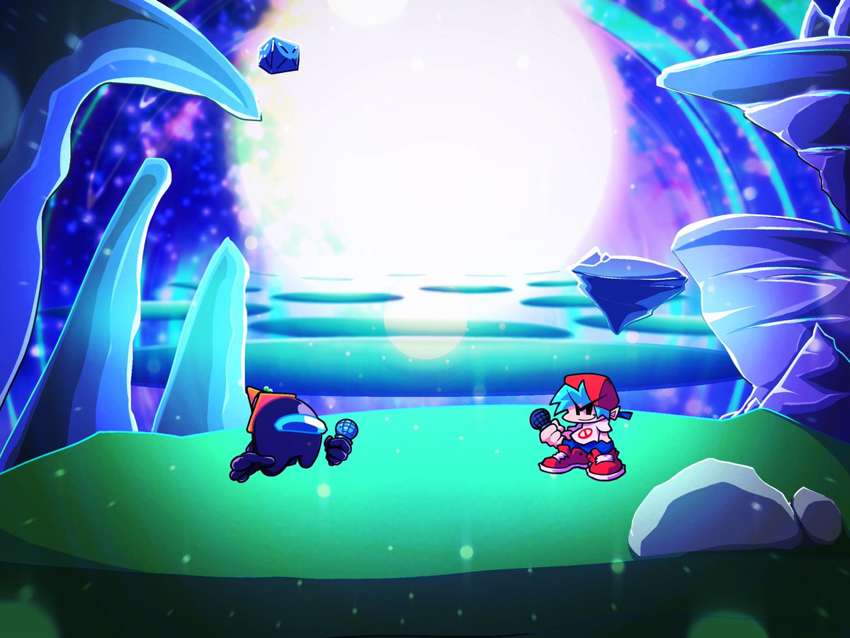 BlackCrewmate_'s tweet photo. It's a full background!
The previous one was good too, but...
I wanted it to shine more—to look truly divine!
I took some inspiration from the *irida* background and ended up with this style!🩵🍀 https://t.co/VGCgODXgfw