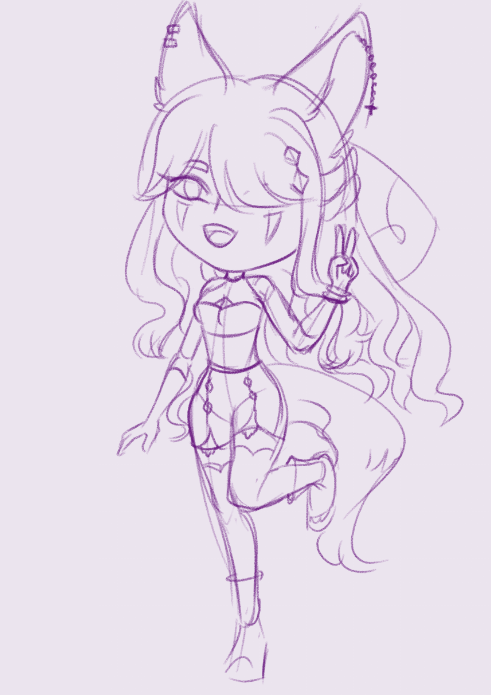 Shyseel_'s tweet photo. More Sketch vs Final ^^ This design belongs to intrepidloves on toyhouse! #ocart #chibiart  #characterdesign #art https://t.co/nCISyQb9Sa