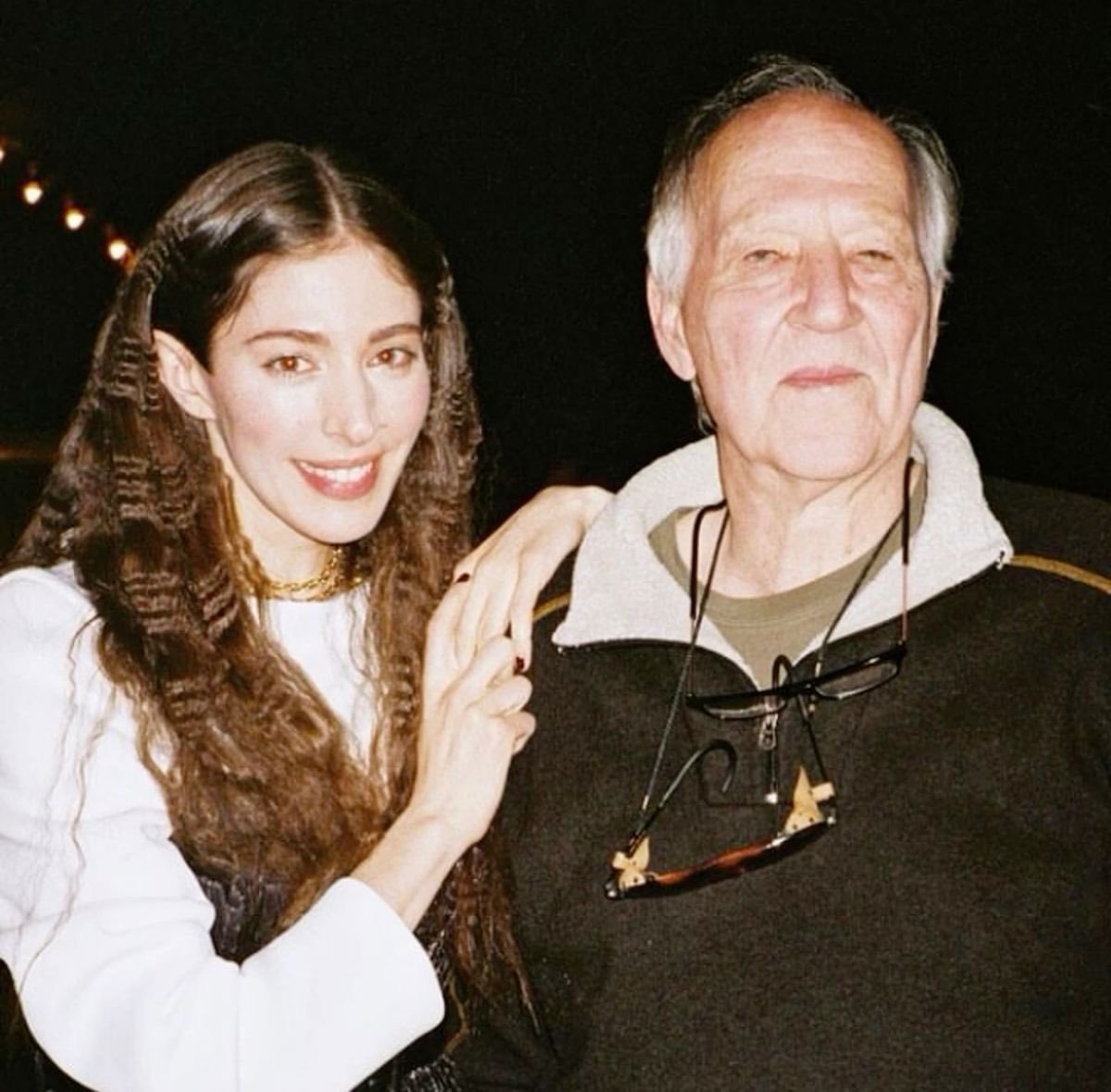 Skyfrom5to7's tweet photo. I think about this picture of Caroline Polachek &amp; Werner Herzog every day https://t.co/lf2UMCq1LV