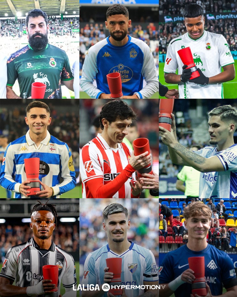 LaLiga2's tweet photo. ✨ ¡Estos han sido los 𝐌𝐄𝐉𝐎𝐑𝐄𝐒 𝐉𝐔𝐆𝐀𝐃𝐎𝐑𝐄𝐒 de cada mes en #LALIGAHYPERMOTION 2025/26! https://t.co/lqw6srwCLT