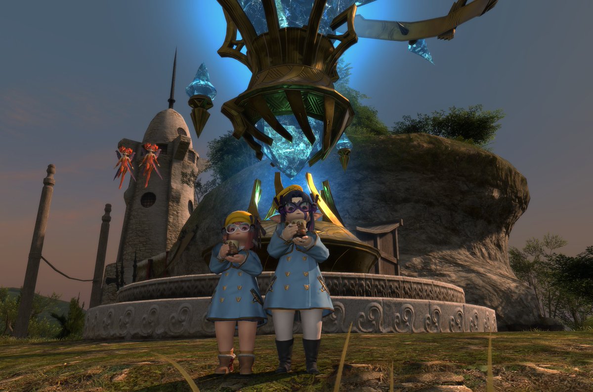 zeehart's tweet photo. With my wife @CharlottesWeeb. 💜🩷
#まさむねララ散歩 #ララフェル #エオイベ #FF14 https://t.co/QDzFLEuTof