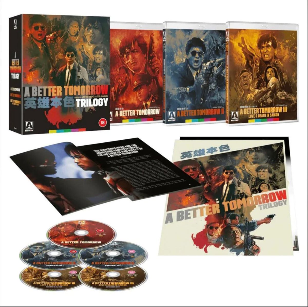 Neo_Manifesto's tweet photo. Coming Soon from @ArrowFilmsVideo 
John Woo’s iconic A Better Tomorrow 1 and 2 and Tsui Hark’s A Better Tomorrow 3 starring Chow Yun Fat

Artwork by the late great @studiotstella https://t.co/ZTlwHiwBFB