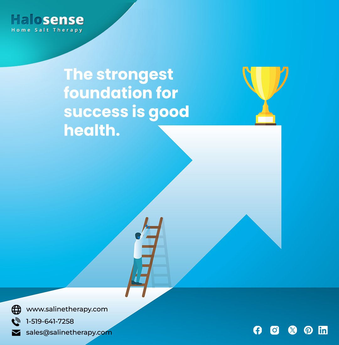 HomeSaltTherapy's tweet photo. Success starts with good health.✨

Your health is the foundation for everything you want to achieve. Every healthy choice you make today helps build a stronger tomorrow. 🌿

🌐https://t.co/1CPdCpFz4H

#HomeSaltTherapy #SalineTherapy #Halosence #HealthQuotes #WellnessJourney https://t.co/F7nehN5XeE