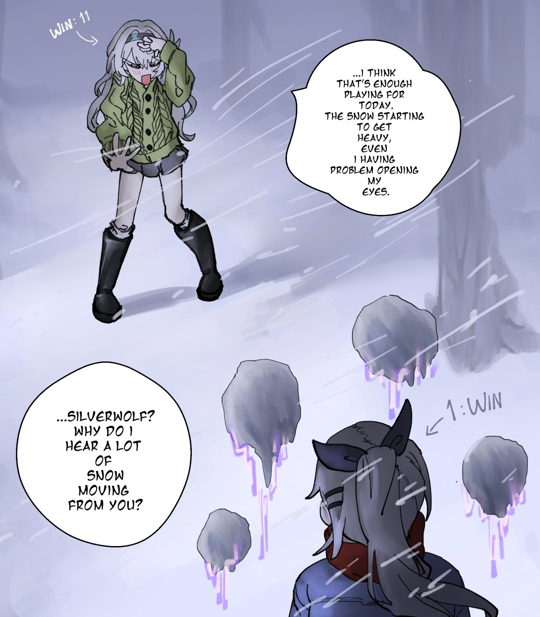 Xen23_11's tweet photo. Snowball fight gone wrong
#Firefly #silverwolf https://t.co/6TUDFvdO4y