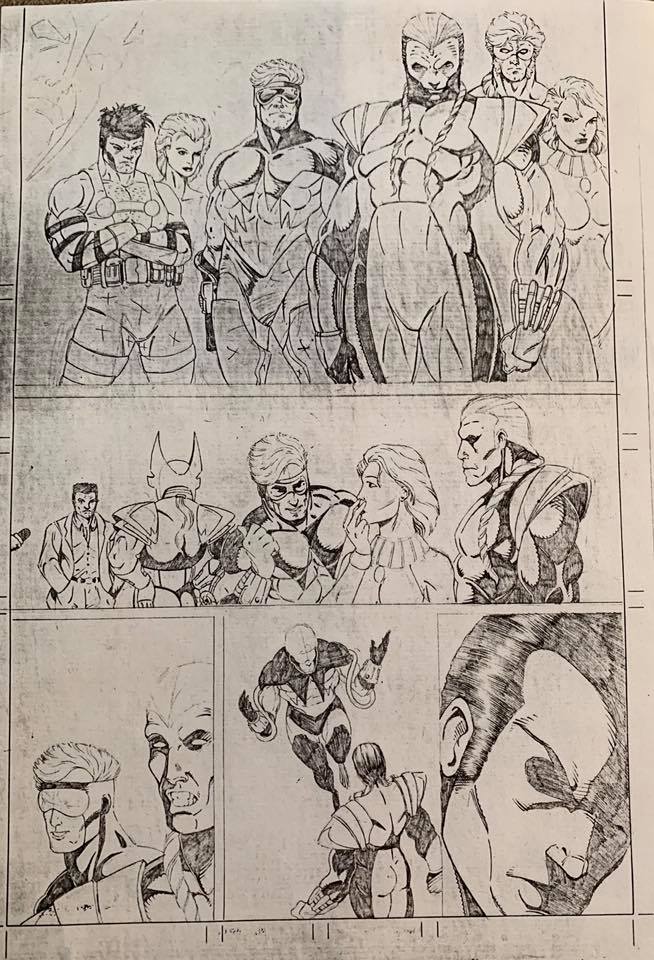 RobMessick's tweet photo. I love seeing the art process from Marat Mychaels pencils, the sword swallow Paul Scott's inks, and Brian Murray's colors. A page from Brigade #1.
Brigade created by @robertliefeld @ImageComics @MaratMychaels #WhereisPaulScottsBody #Battlestone #SeaHawk #ColdSnap #Kayo #Atlas https://t.co/efrAOUWEeG