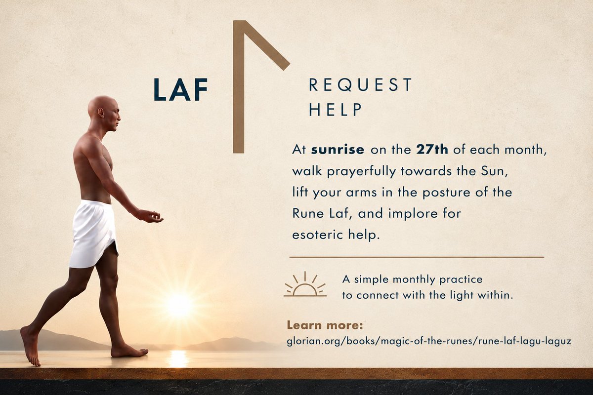 GlorianPublishi's tweet photo. ☀️ Rune Laf – Sunrise Practice on the 27th
A simple yet powerful practice to reconnect with the light within.

✨ Learn more: https://t.co/sMvTnZnUPA

#RuneLaf #Runes #Gnosis #SpiritualPractice #GlorianPublishing https://t.co/aYOSXe1Bua