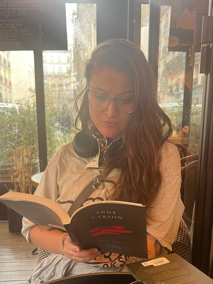 KateLeboff's tweet photo. @AuthorGFAllen Yes, of course, always have &amp; always will. But I also do read ebooks and audiobooks as well! They’re often better for traveling especially when it’s a longer trip… tho I did just come back from Ireland w/ 5 physical books 😆 photo: me in Paris w/ 2 physical books https://t.co/qg8bIpNl37
