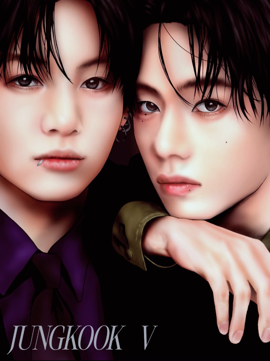 jack0909cat's tweet photo. 💜🐰🐻‍💚
作業時間30時間かかったけど楽しく出来ました ✍️😆

#taehyung  #v #jungkook  
#taekook #btsfanart https://t.co/nxImJ4wzW1