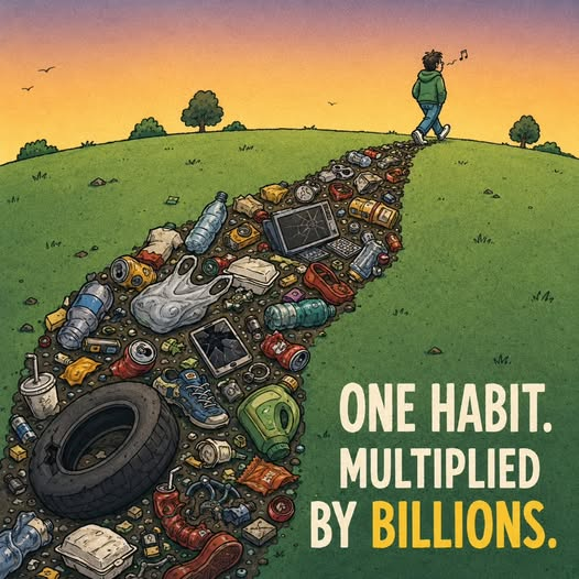 tiger26931's tweet photo. “One person throwing one bottle doesn’t matter…”
Now multiply that thought by 8 billions.
Every plastic bottle, every food wrapper, every broken gadget, every careless habit becomes a scar on the planet when we all do it together. https://t.co/bwkIP2Bb3f