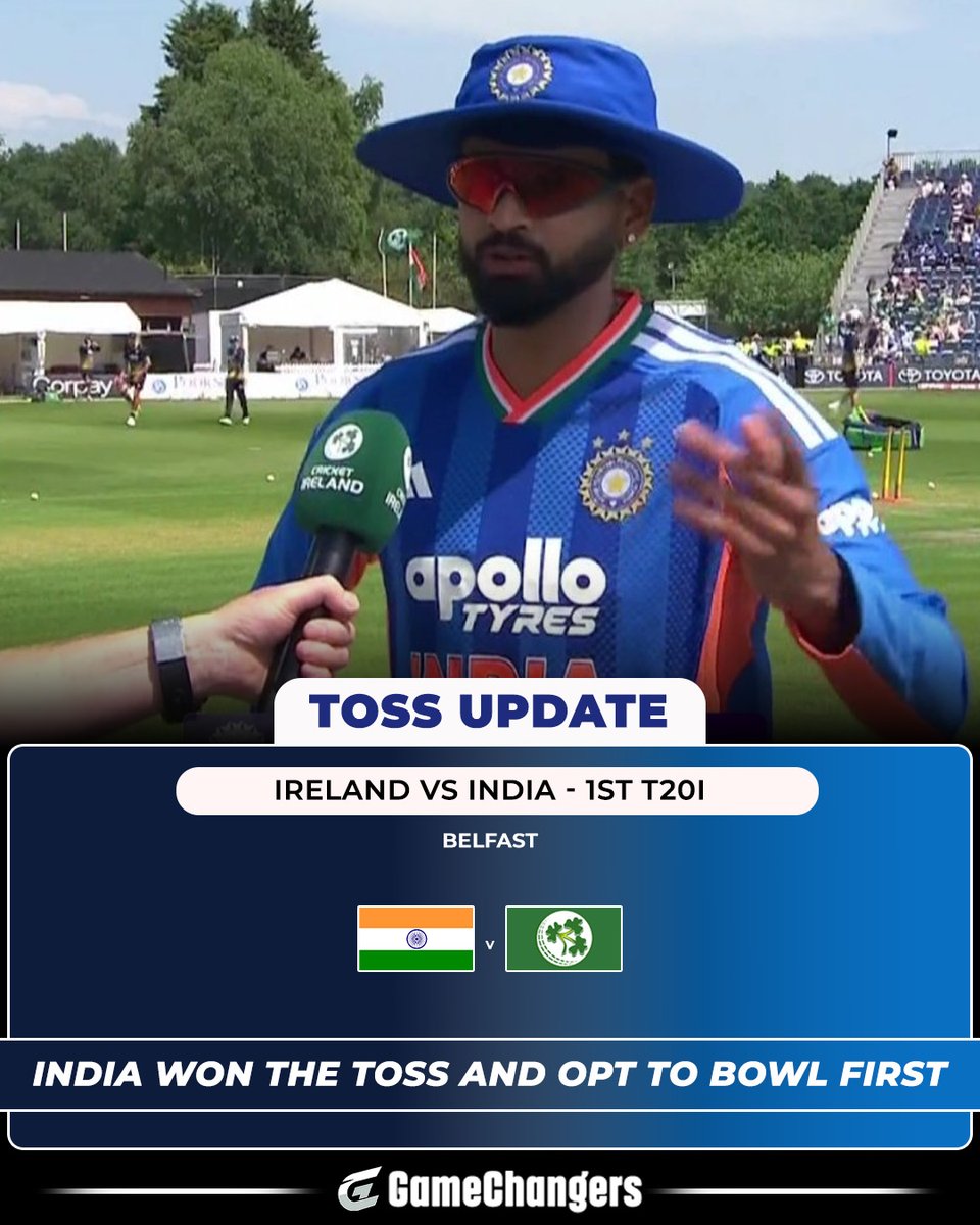 Game_Changerrs's tweet photo. India won the toss and opt to Bowl first against Ireland.

[IRE vs IND, Team India, Ireland] https://t.co/CeyZPPOMRB