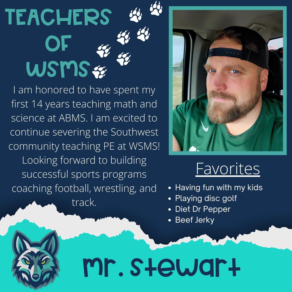 WSMCoyotes's tweet photo. Meet Our WSMS Staff!  We’re excited to introduce the incredible educators and staff members joining the Wolf Springs Middle School family.  Let’s give them a warm Coyote welcome as we prepare for an amazing year together! https://t.co/1tiefzD7Tl