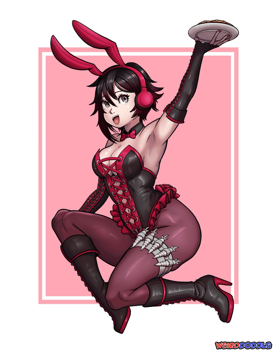 WeirdDoddle's tweet photo. @mori_kuro_PP drew Ruby in a bunny suit and it activated every neuron I have, so here ya go.
#RWBY https://t.co/AjwqqbsRMJ