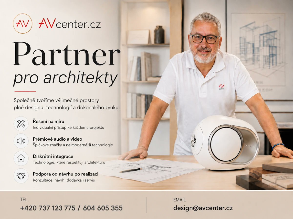 AvcenterCz's tweet photo. https://t.co/seslYa91q9 – partner pro architekty
Pomáháme architektům a designérům navrhovat prémiová audio a video řešení, která respektují interiér, styl i potřeby klienta.
Výjimečný zvuk. Individuální přístup.
#AVcenter #architektura #interiery #audio #design https://t.co/4sEsg3dFg5