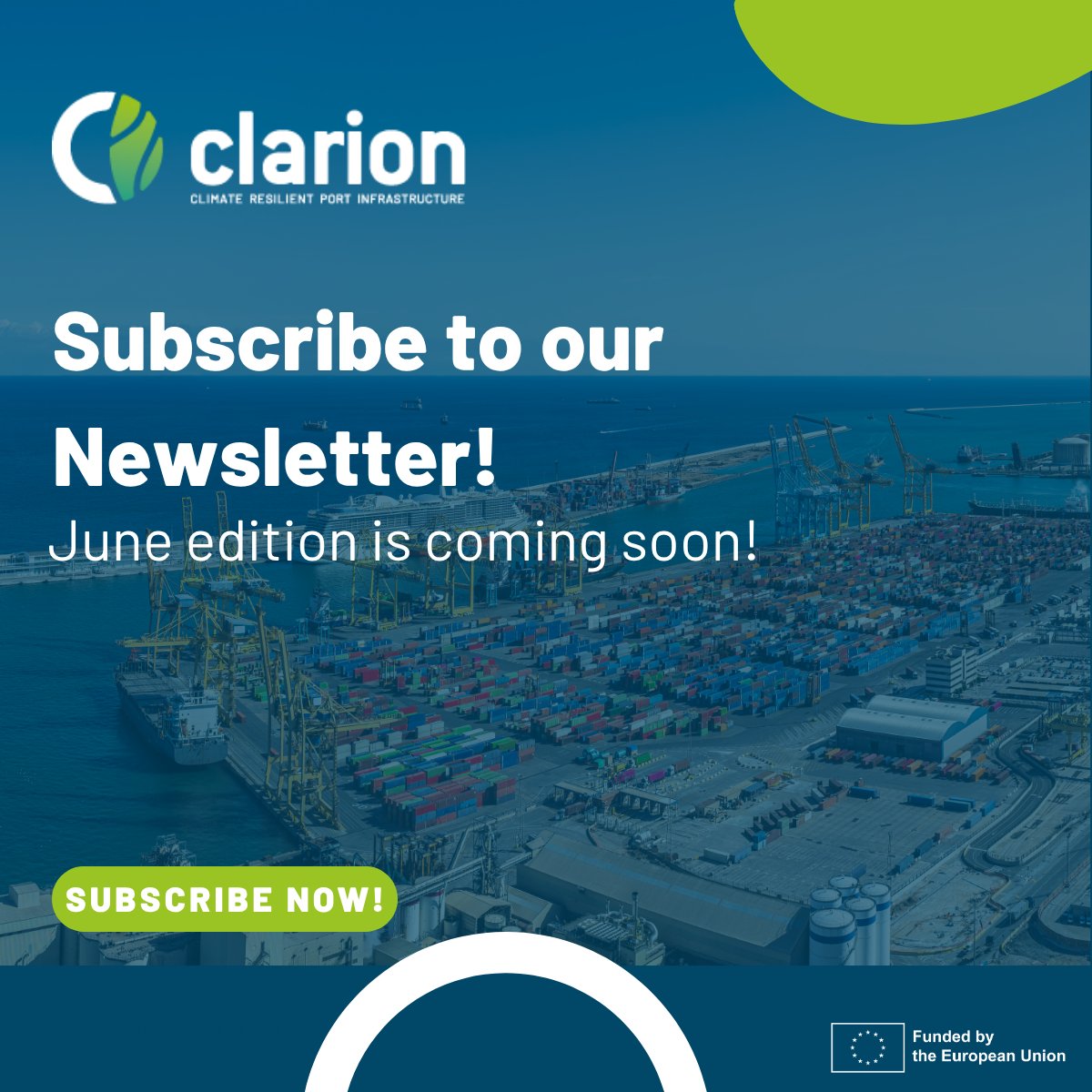 ProjectClarion's tweet photo. ☀️ Summer has just begun, and Europe is already facing rising temperatures and extreme weather. #CLARIONProject supports climate-resilient port infrastructure, helping make transport networks safer and more reliable. 🌊

Subscribe: https://t.co/9IOGQI281t

#ClimateAdaptation https://t.co/lefQxy3rHQ