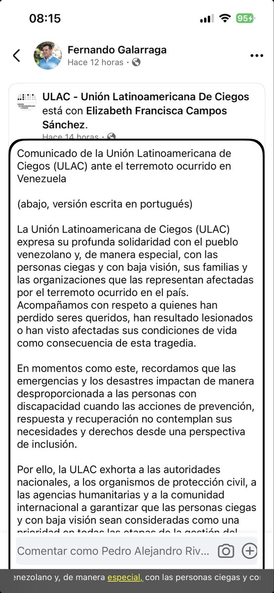pedrorivasaedo's tweet photo. Siendo Chile un país propenso a bastantes desastres naturales, mi pregunta a las autoridades como estamos en este sentido para proteger a las personas en situación de discapacidad en un caso de algún fenómeno natural cómo terremotos y tsunami? @DignidadFabiola @Senapred https://t.co/FQh7VX5Ile