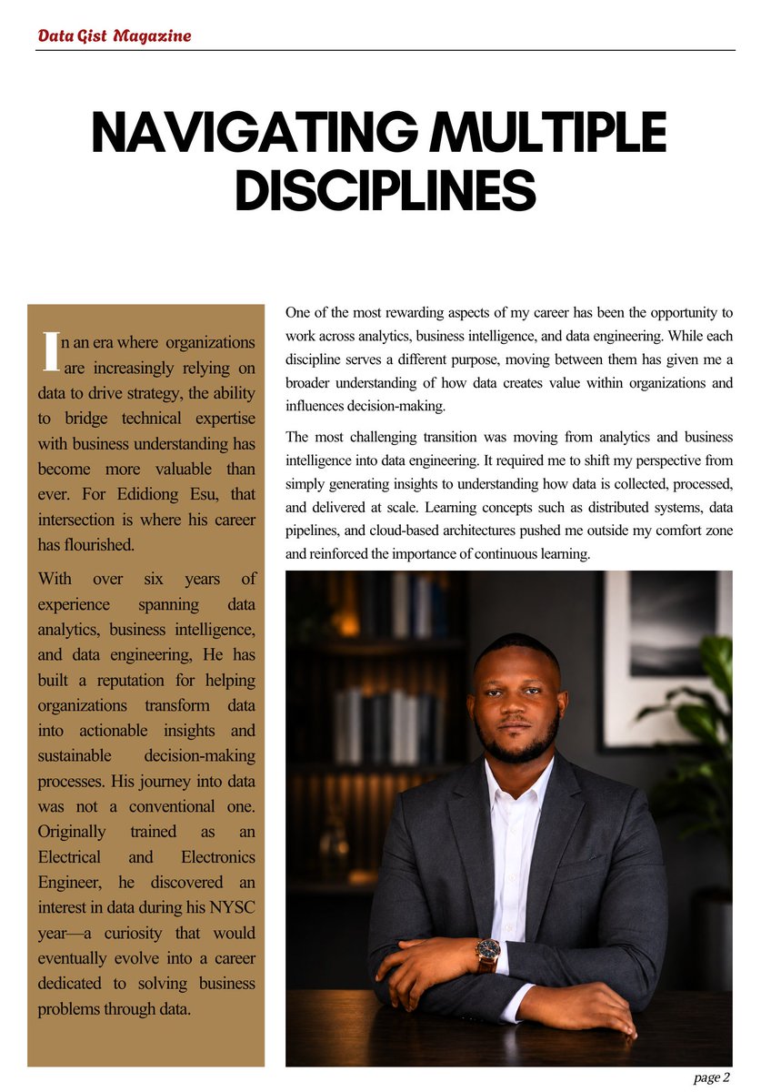 Data__Gist's tweet photo. 🚀 June Edition of Data Gist is Live!

This month, we spotlight Edidiong Esu,
@ed_esu 
 a Data &amp; Analytics Engineer

🔗 Full read:
https://t.co/TJXjT0lLDa https://t.co/iXmXCbbCUM
