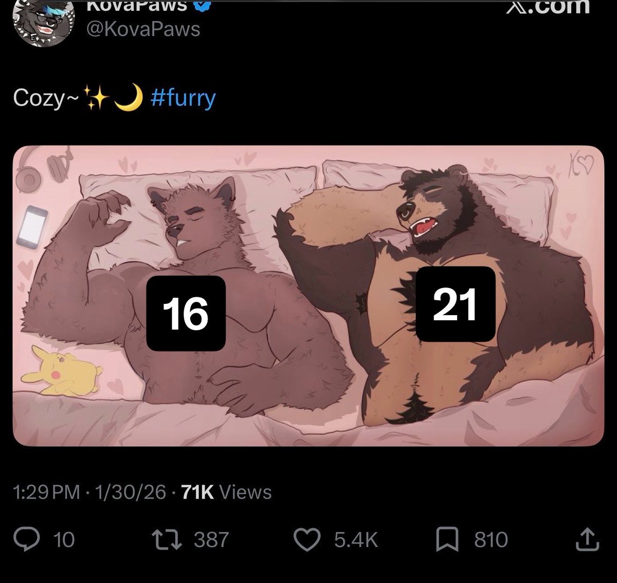 Burrskiee's tweet photo. The person that goes by Kovapaws is a 16 year old who seems to be manipulated and defending his bf (aka bhodithebear) who’s a literal PDF, he has been exposed to grooming minors, youngest being 13. Bhodithebear is also lying to be 16-17 when he’s actually 21.
More info @Mindursuh https://t.co/EtFeAbYPQI
