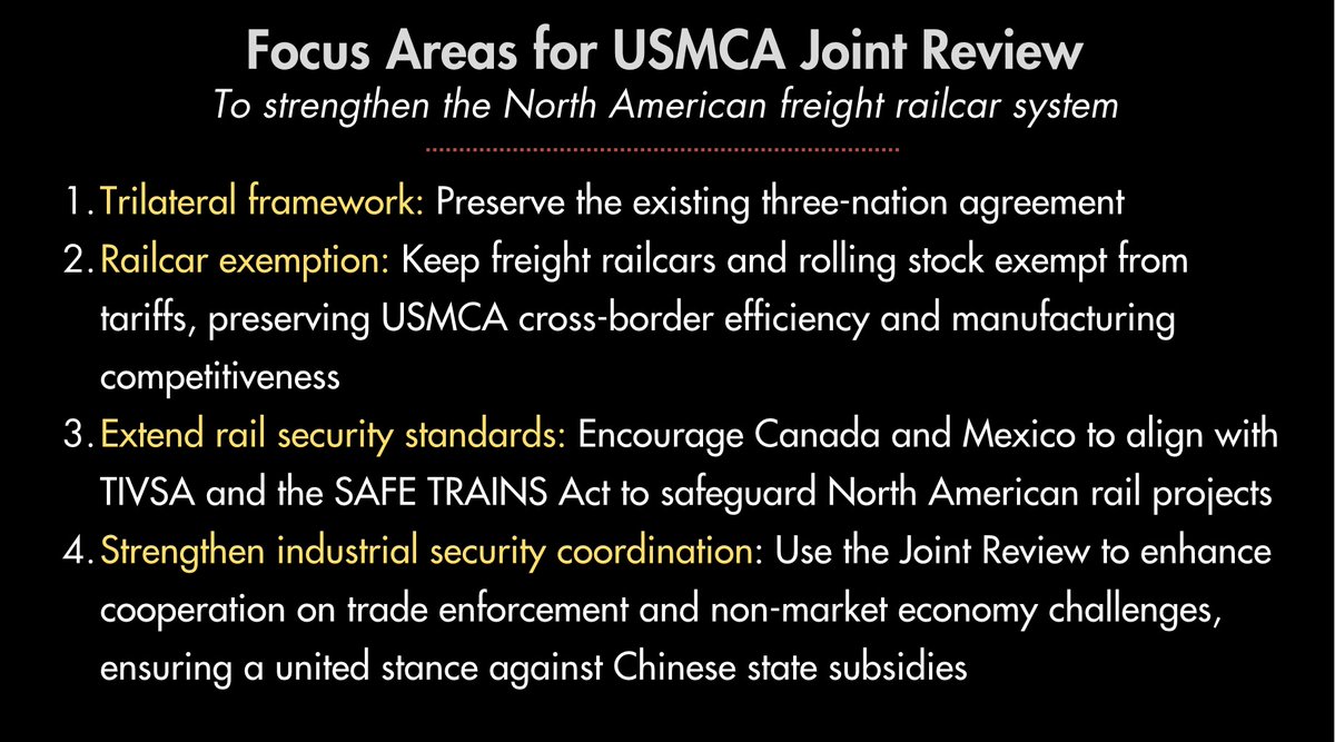 railcarsecurity's tweet photo. USMCA is critical to the interconnected North American rail system. In advance of the Joint Review, RSA recommends four areas of focus. https://t.co/rmuE9S7mxg https://t.co/iVy1jJ2iVG