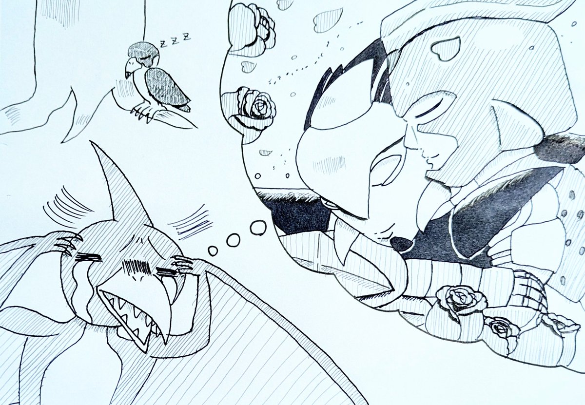 rame_badoga's tweet photo. 別垢に投稿した物ですがBWのテラ→エア
ロボット描くのマジで苦戦した……
あと手癖でプテラノドン描いたもんだから「プテ、ラノドン……？」というフォルムになってもうた。
でもお耽美描けて嬉しいので、こちらにも上げたかった。 https://t.co/Z4hu4m35PI