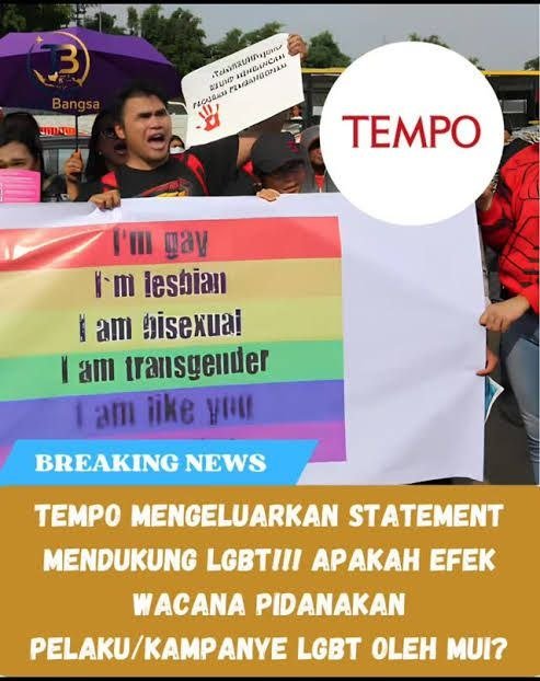 AzizaXena's tweet photo. Agak laen emang, netizen lg heboh nanyain  Tempo dukung LGBT  ? 🙄 Kebiasaan deh kalo ada isu sensitif langsung polarisasi. Padahal media sbg pilar demokrasi kudunya di tengah, ga berat sebelah. Gimana menurut kalian, ges? Coba cek track record-nya. https://t.co/LKijOTHE6v