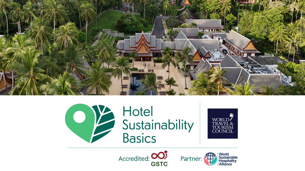 WTTC's tweet photo. Hotel Sustainability Basics is now an independent global certification scheme.

Our programme — adopted by 8,000+ hotels across 85 countries since 2022 — transitions to independent third-party certification, aligned with EU requirements and the GSTC Accreditation Framework. 

A stronger standard, greater transparency, and a credible pathway for hotels of every size to demonstrate real sustainability performance.

📌 Read more details here: https://t.co/HIpvmNJeig

#WTTC #Hospitality #Sustainability

@GSTC @SustHosAlliance