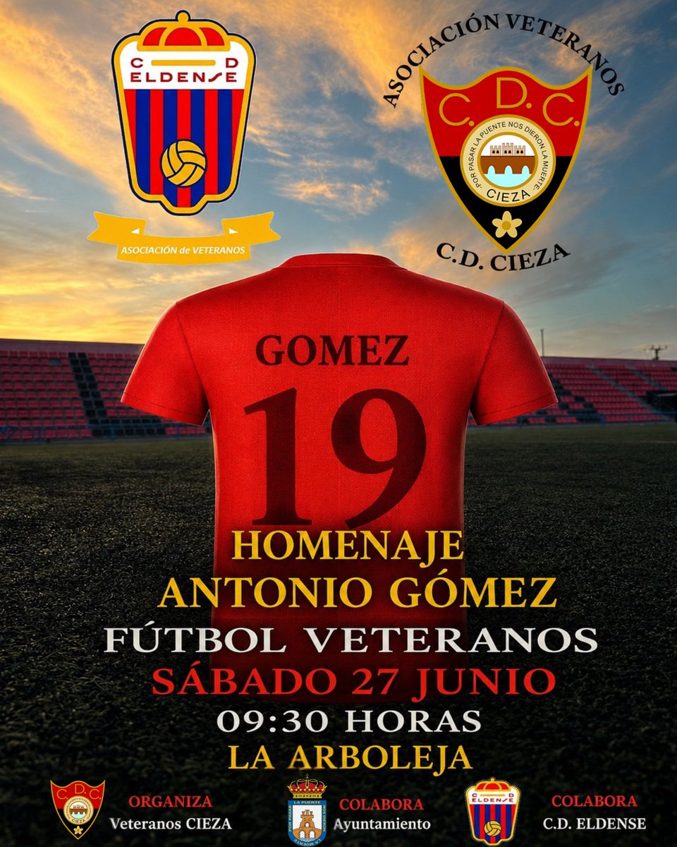 cdcieza_'s tweet photo. 🔴⚫️ 𝐄𝐒𝐏𝐀𝐑𝐓𝐄𝐑𝐎𝐒 𝐏𝐀𝐑𝐀 𝐒𝐈𝐄𝐌𝐏𝐑𝐄 🔴⚫️

Este sábado 27 de junio, a partir de las 09:30 horas, La Arboleja acogerá el partido Homenaje a Antonio Gómez, una cita muy especial organizada por la Asociación de Veteranos del CD Cieza. https://t.co/TxJHZ19s6C