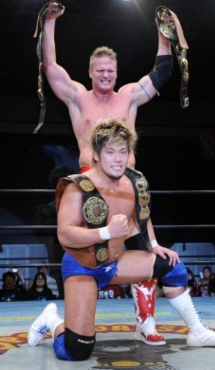 ke_i_5go's tweet photo. 第62代世界タッグ王者チーム
真田聖也&amp;ジョー・ドーリング

奇しくも同じ日に、1人は家族を新たに作り、もう1人は家族と永遠に別れた https://t.co/MVO8GAnnV1