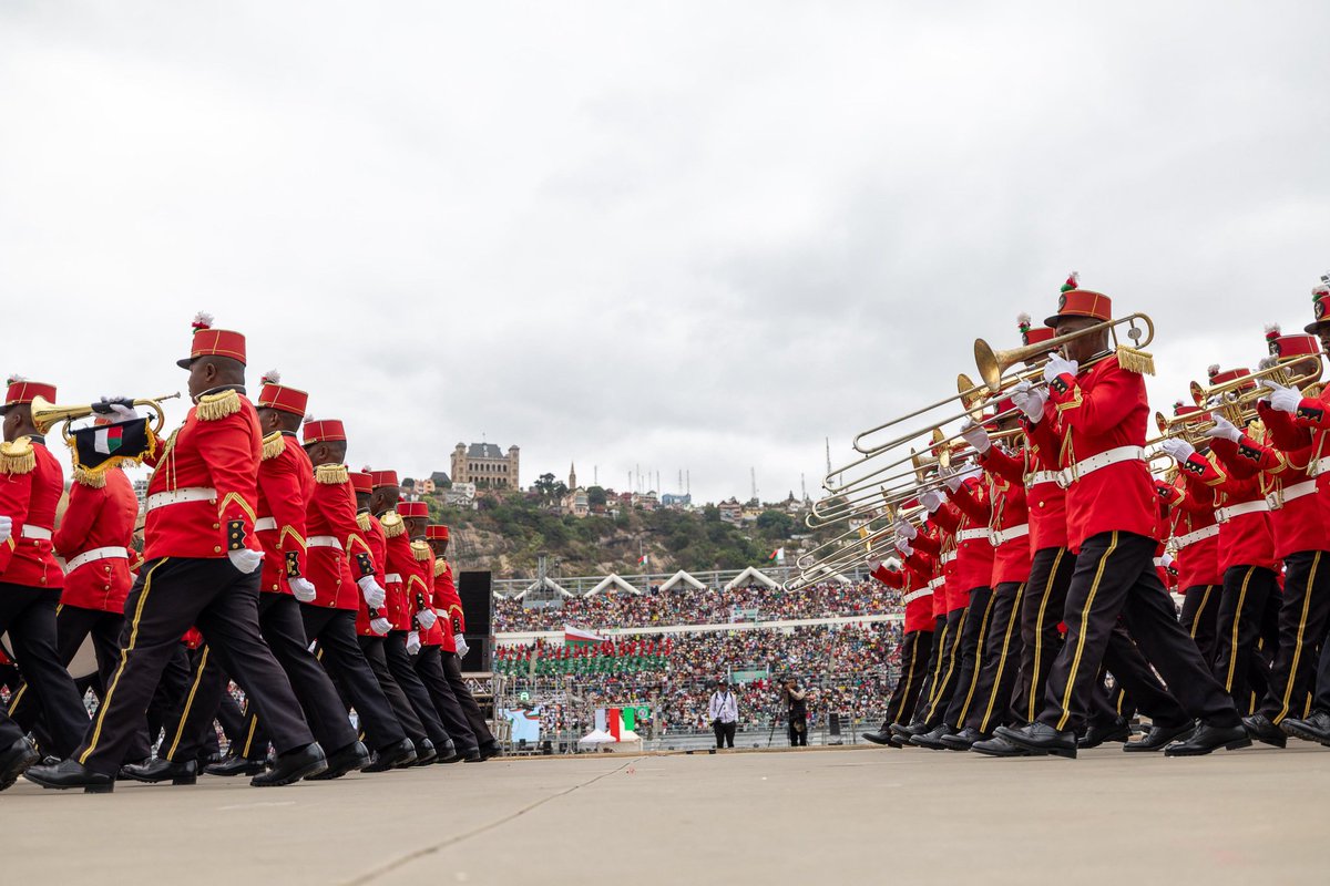 SoberaMedia's tweet photo. President William Ruto in Madagascar for the country's 66th Independence Day celebrations, at Barea Stadium in Antananarivo. https://t.co/POGPqyLfUN