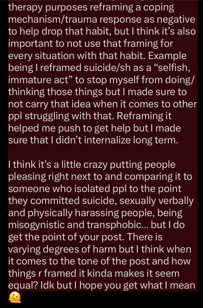 burningtrashhh's tweet photo. @HollyKettlecorn Srry for the huge response, just wanted to get all my thoughts out about it 💀 also TW for brief mention of sh/suicide but nothing crazy. (Also this is not to start arguments or anything just to have a healthy discussion about mental health and such!) https://t.co/EEVwzI0sT6