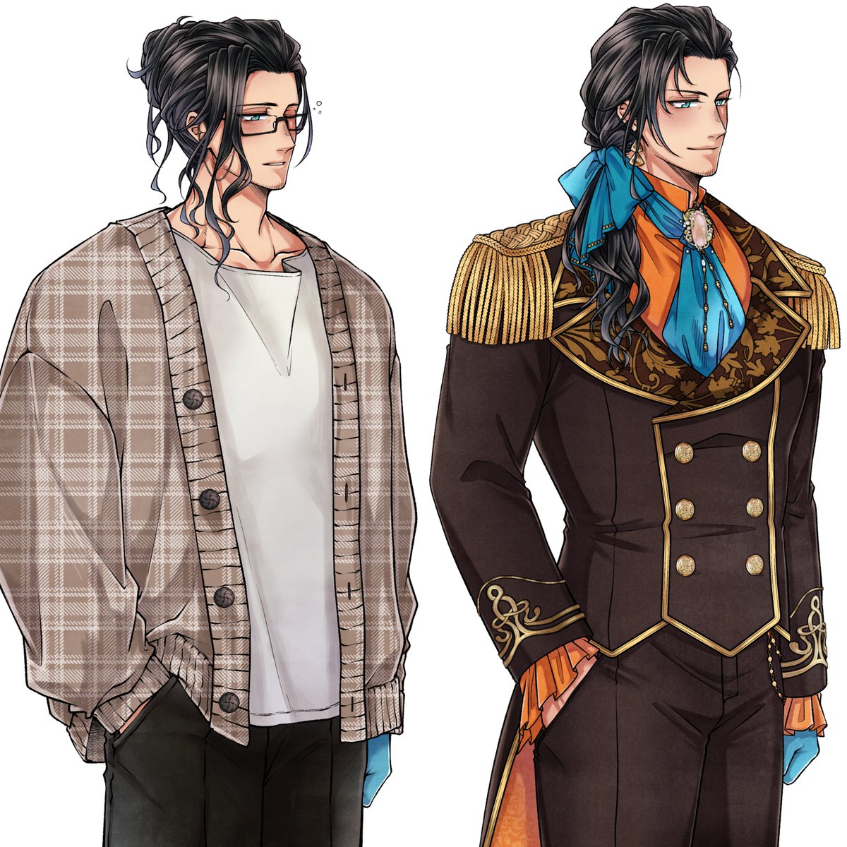 Chappybara's tweet photo. I was in charge for Shinri's sprites (and something else >:) ) here are some of behind the scenes doodles https://t.co/IqCLXLbzxl