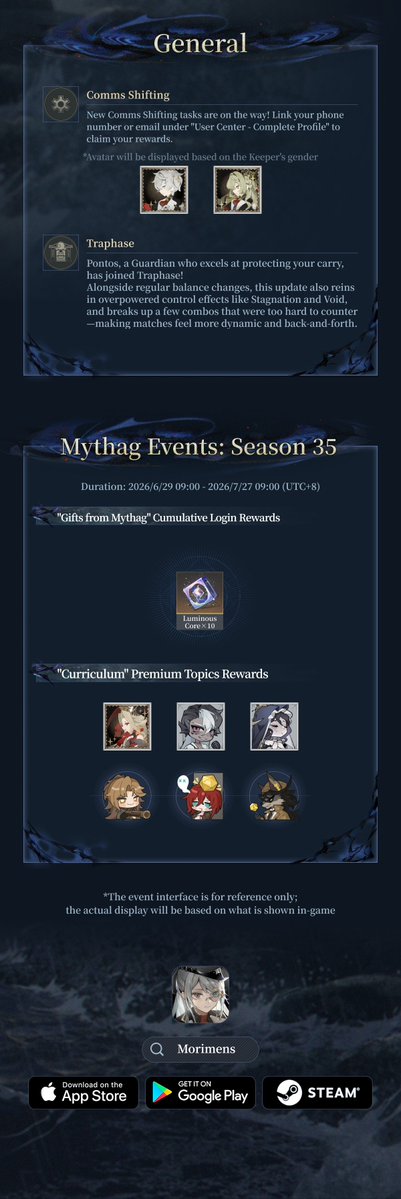 MorimensOfcl's tweet photo. 📜 Morimens┊V2.5.2 Version Outlook
Morimens V2.5.2 will be released soon! Get all the exciting information in one place!
#Morimens #Pontos