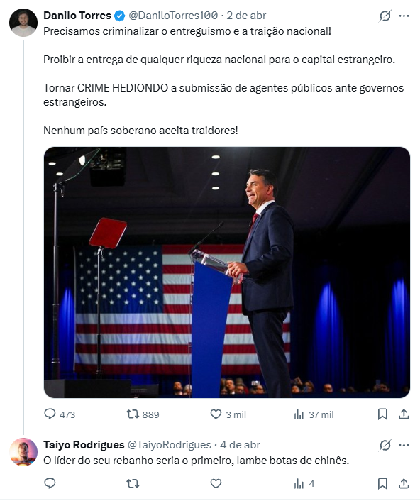spedrojunior's tweet photo. @TaiyoRodrigues @_Mickezito @RafaelR93 @tabataamaralsp @DeversonSartori Curioso cê falar isso quando todas tuas interações envolve alguma passada de pano para família Bolsonaro, enquanto cobra coerência dos políticos de esquerda. https://t.co/eUzWzqqZP1