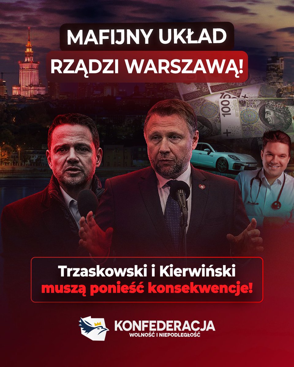 I_Maliszewski's tweet photo. Rafał Trzaskowski, Marcin Kierwiński... nic nie widzieli, nic nie słyszeli. Bo w sumie skąd by mieli, jeden jest jedynie tym który "wybudował" Szpital Południowy od podstaw. A drugi jedynie szefem warszawskich samorządowców i struktur PO...
Czy kogoś cała afera oburza?... tak i to bardzo!
Czy kogoś cała afera dziwi? NIKOGO! Tak jest wszędzie i to od dawna. Każdy wie, że zatrudnianie kolesi, zamiatanie afer pod dywan to codzienność w polskiej polityce.
Od dawna trąbimy o tym, że system jest przede wszystkim ŹLE URZĄDZONY. I żaden POPIS tego nie zmieni. Potrzebni są nowi ludzie, bez powiązań, bez układów, którzy po porostu zlikwidują koryto.