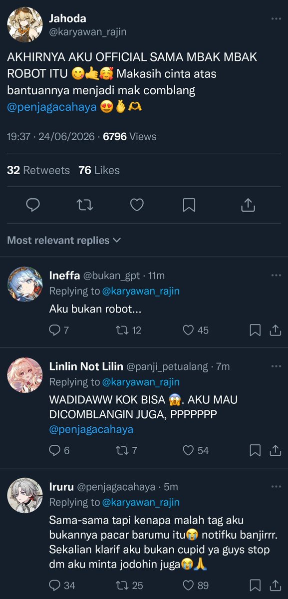 syuohayy's tweet photo. #lolluga #illuhen short chatfic.
Slight Inehoda

Momen ketika Illuga tiba-tiba jadi cupid. https://t.co/vCxJQ4VIVJ